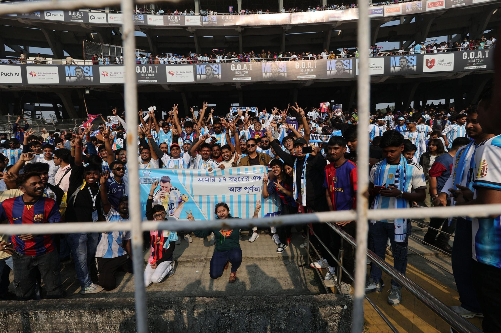 Las fotos de los disturbios por una visita de Leo Messi a Calcuta