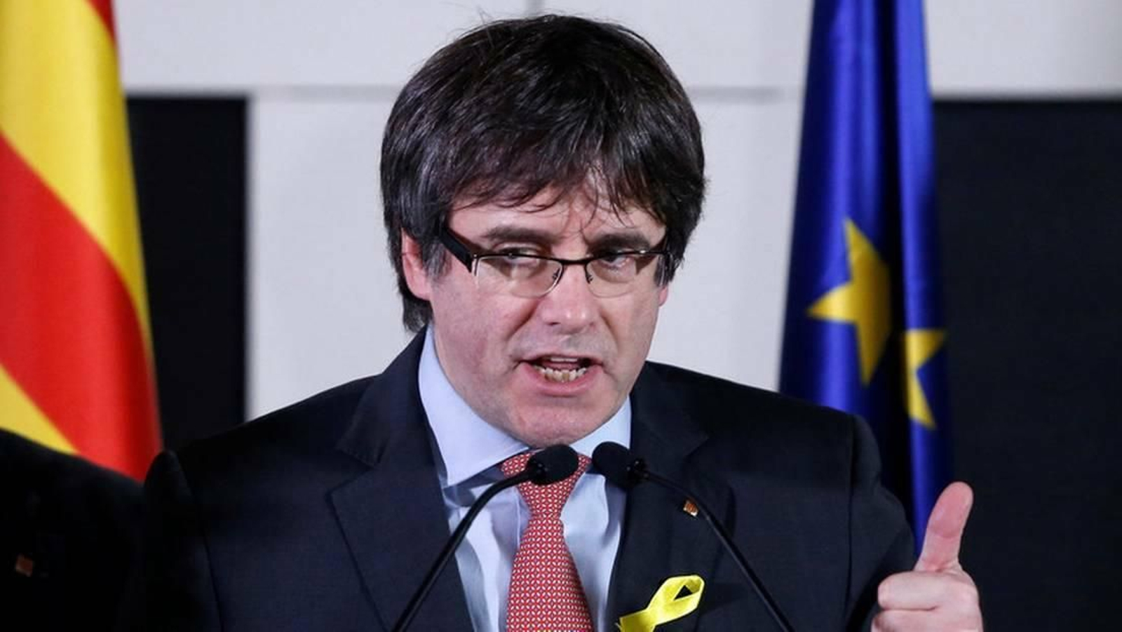 Carles Puigdemont en un contenido informativo de la cadena Russia Today