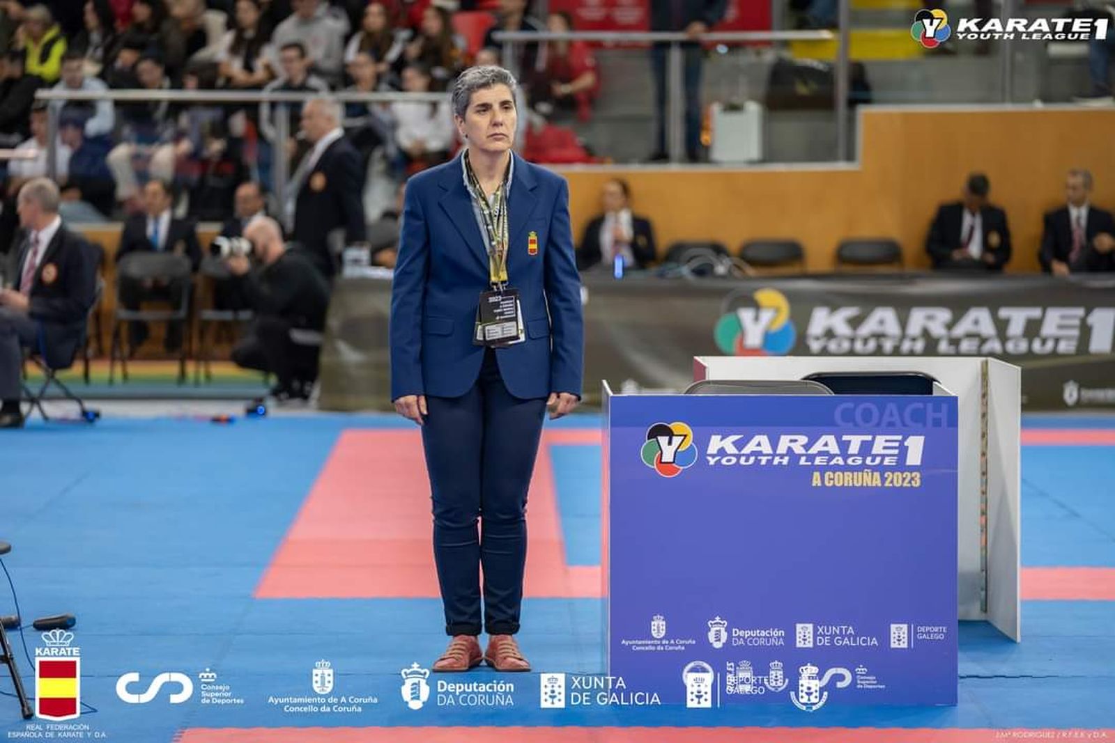 Obdulia Martínez durante la celebración de la Karate Youth League.