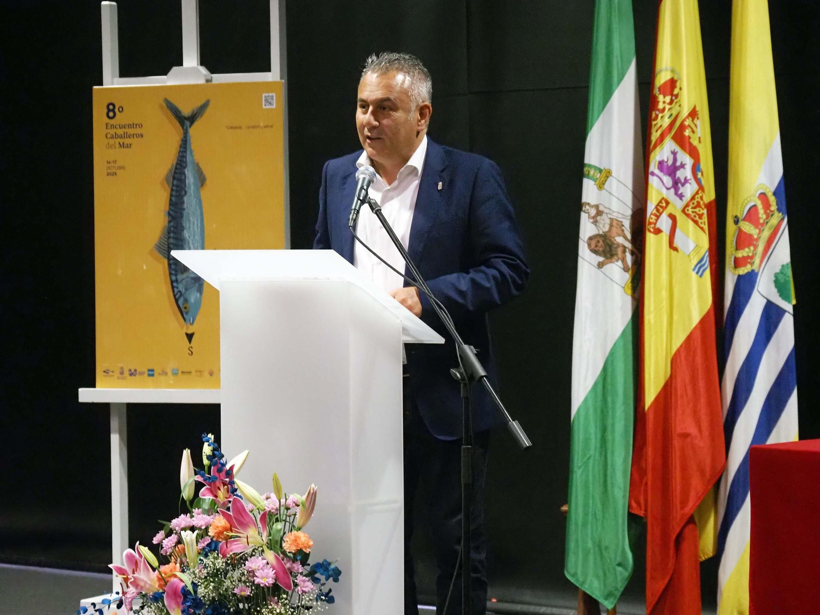 El alcalde de Isla Cristina, Jenaro Orta, durante su intervención en la inauguración del Encuentro