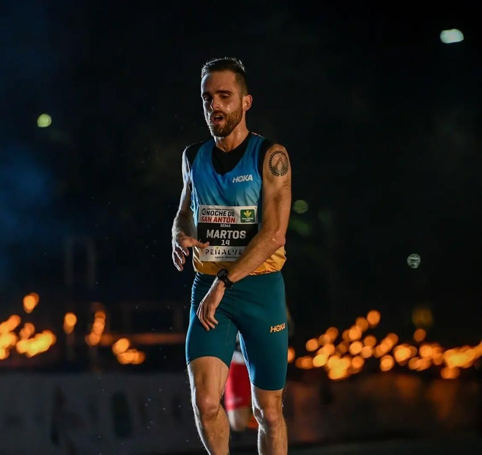 Sebas Martos, en su llegada a meta en la San Antón 2023.