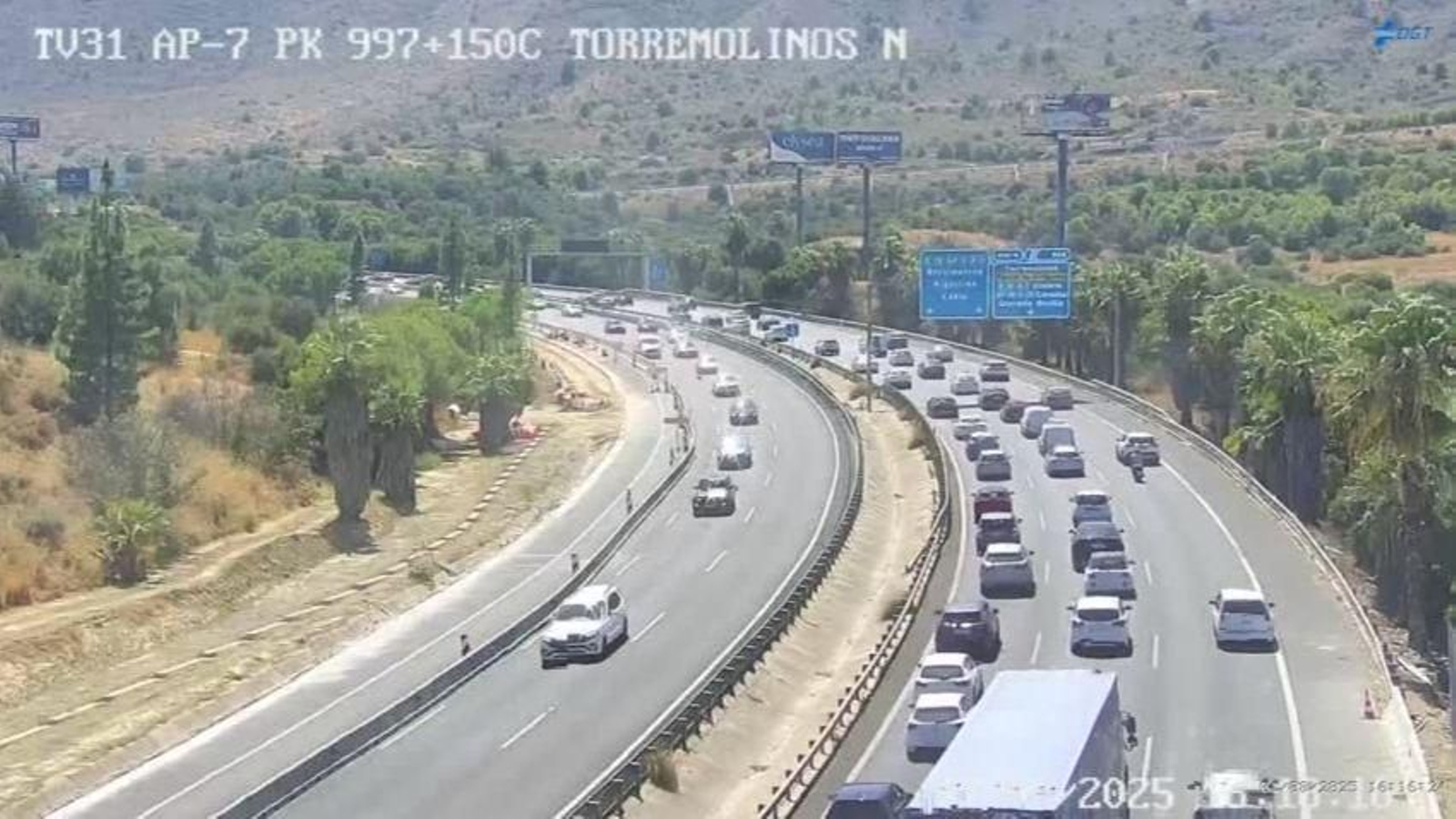 Retenciones en la A7 de Torremolinos dirección Marbella