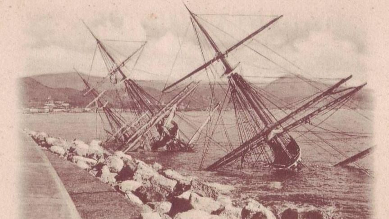 'Gneisenau' hundida en el mismo lugar donde naufragó la balandra 'La Perla' en diciembre de 1888