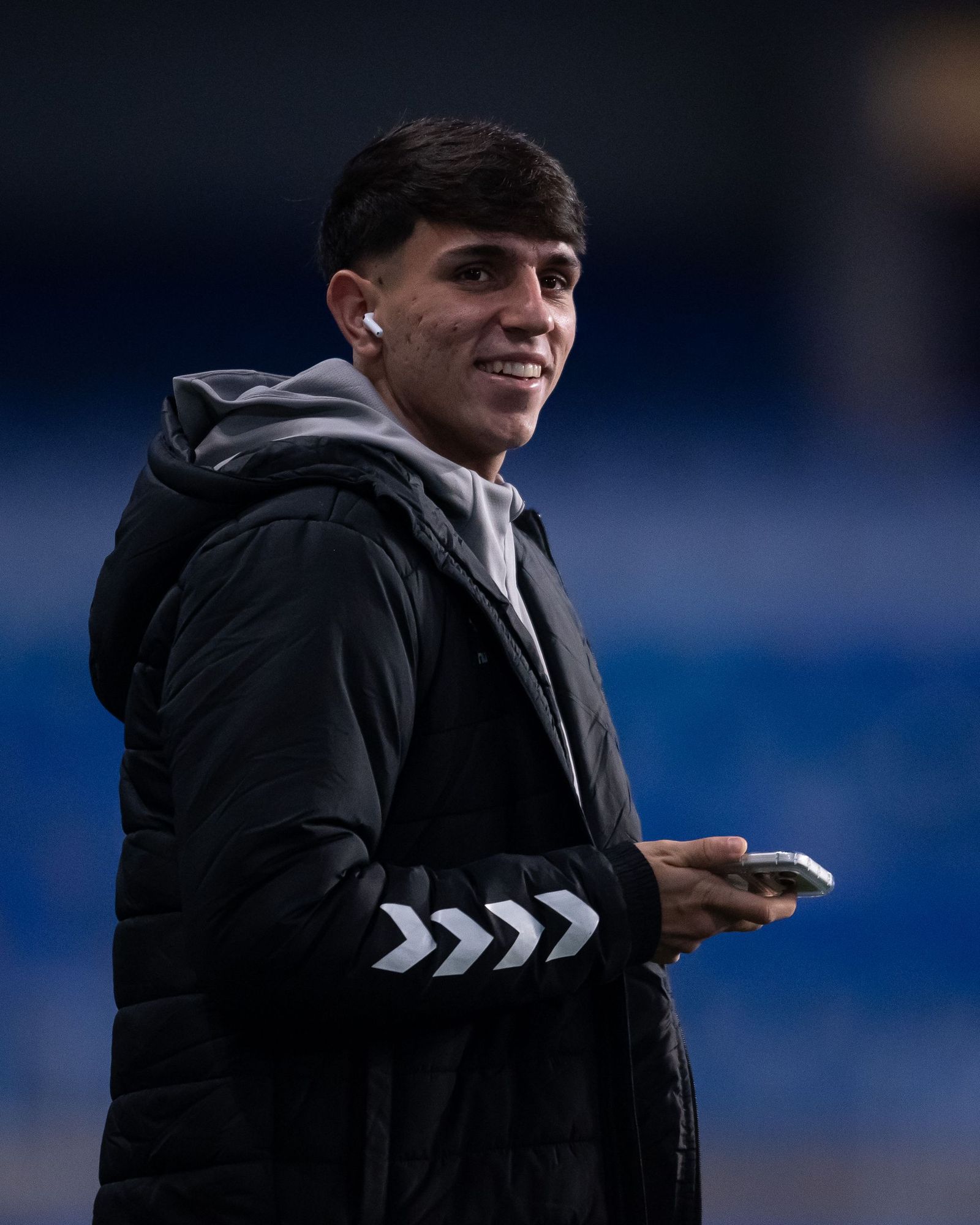 Izan Merino, antes del partido.