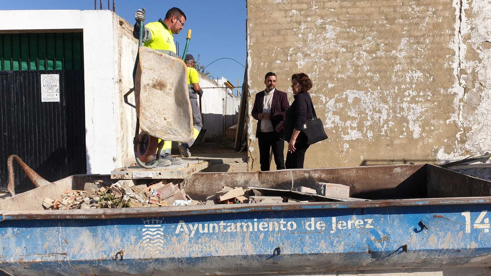 Visita de José Antonio Díaz a las obras en Estella.