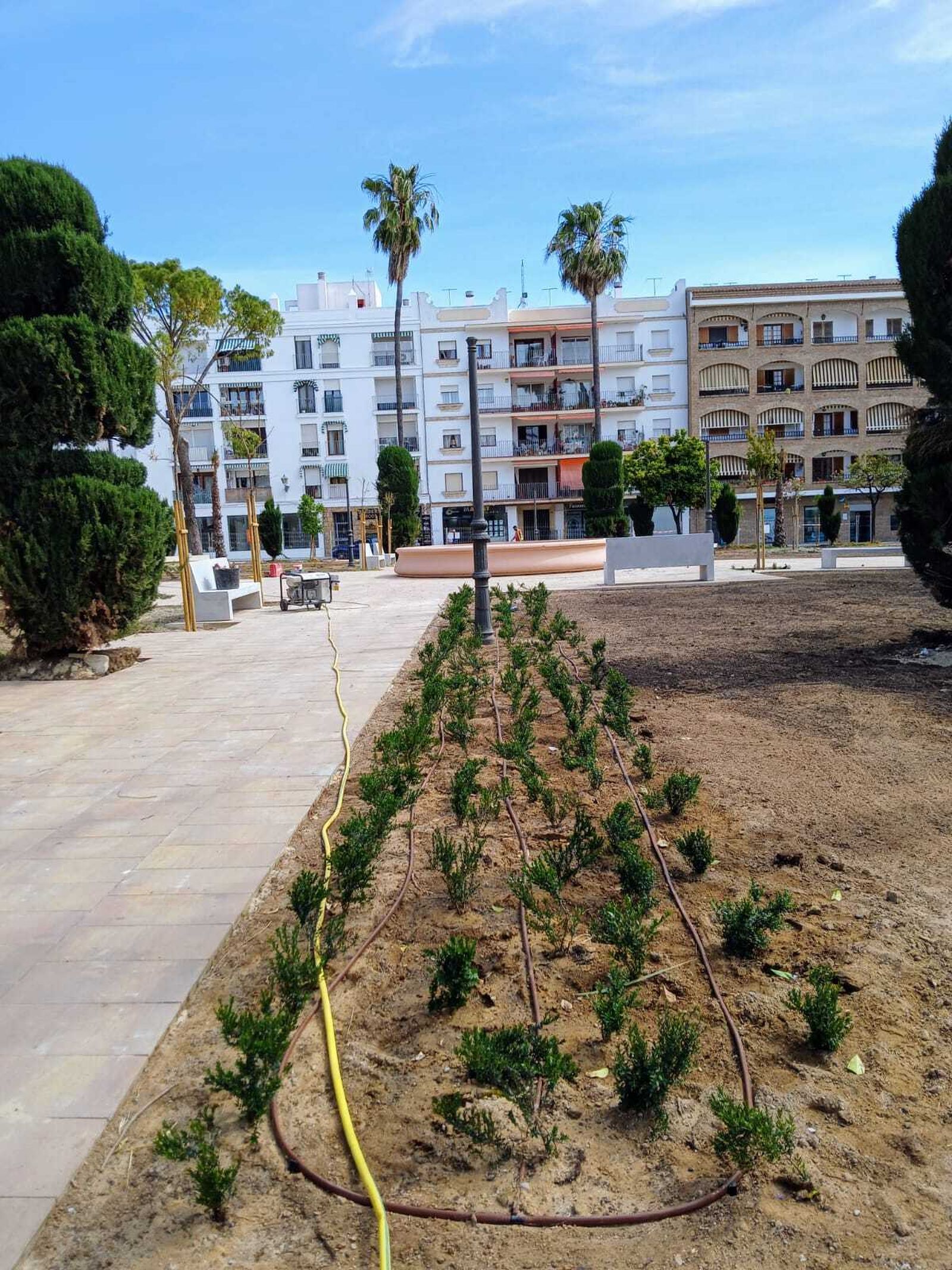 Las imágenes de la reforma de la plaza de El Polvorista, en El Puerto de Santa María