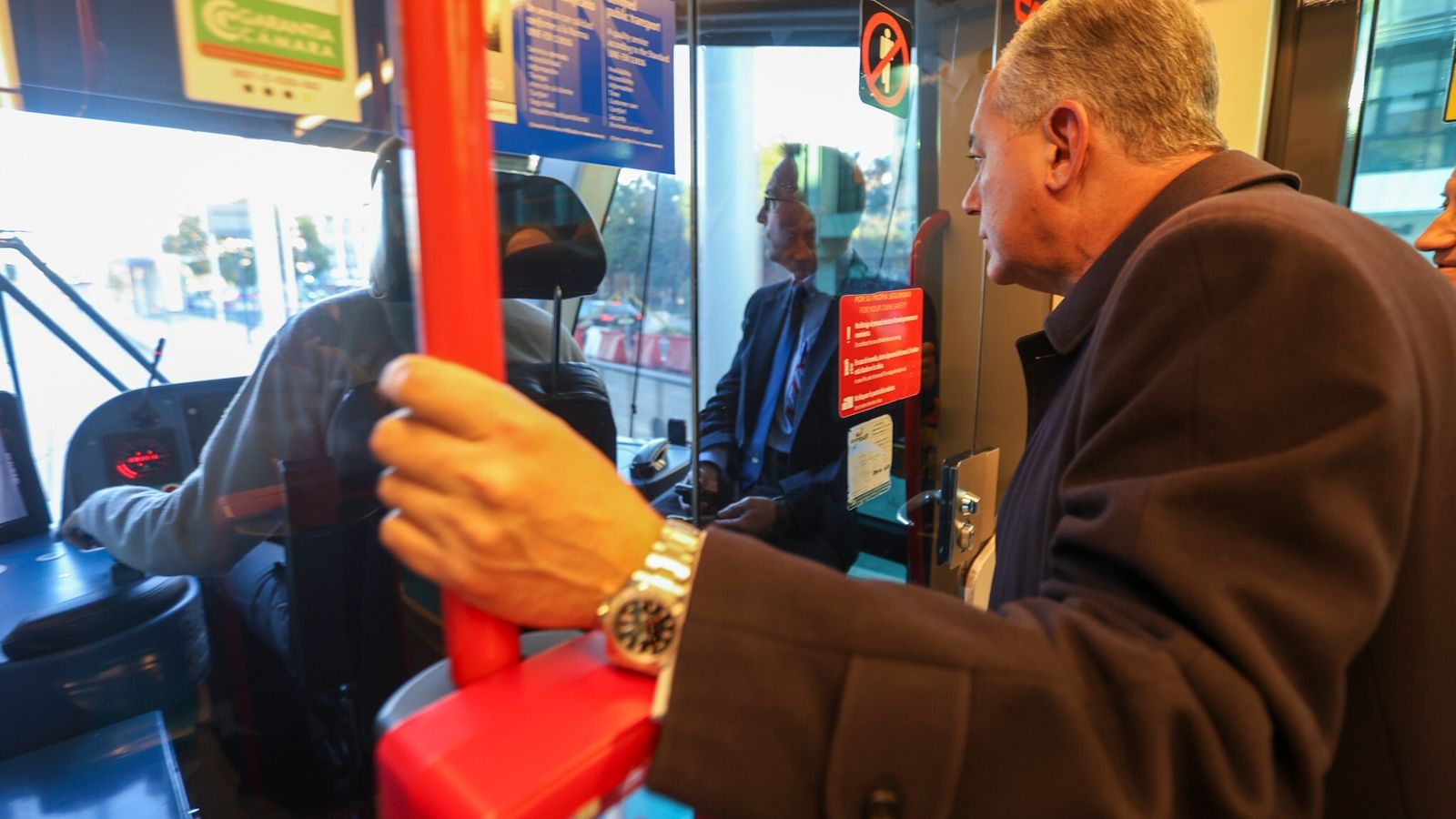 Sanz durante el trayecto entre San Bernardo y Eduardo Dato.