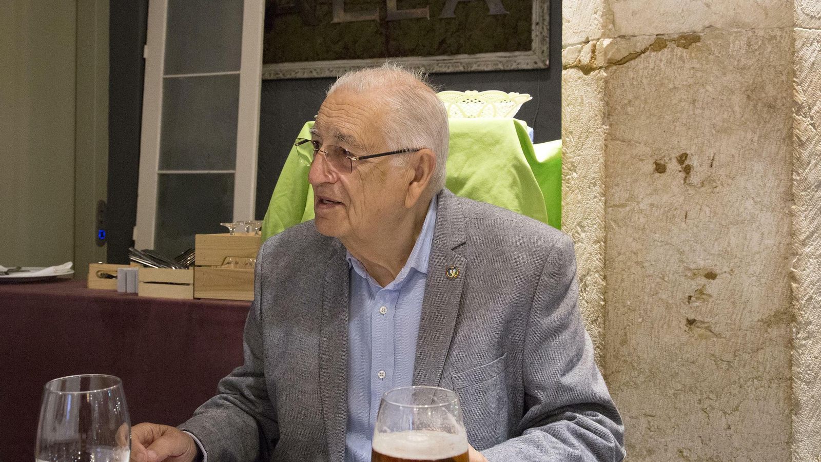 Manuel García del Río durante el almuerzo.