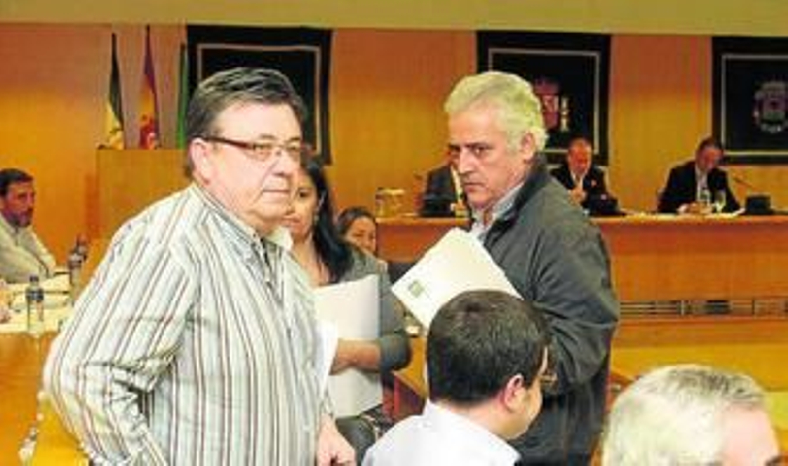 Momento en el que los diputados de IU abandonaron el Pleno.