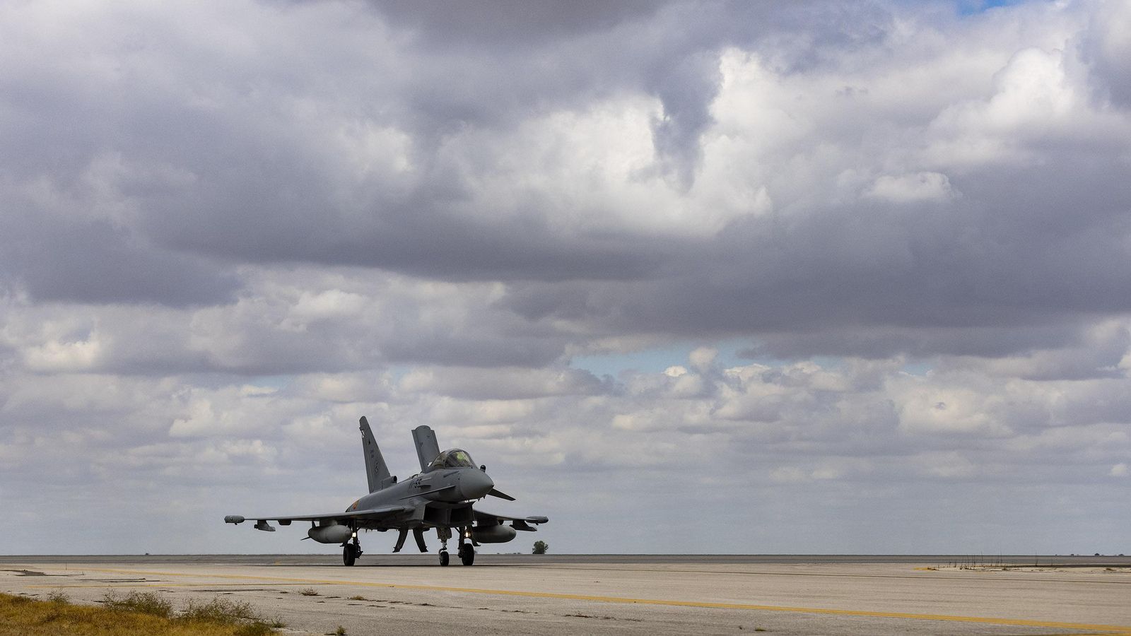 Un Eurofighter en Morón.