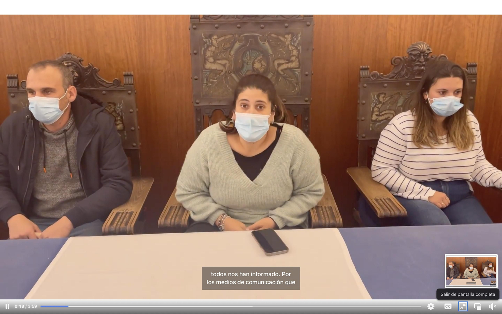 Comunicado público de la alcaldesa de Riotinto.