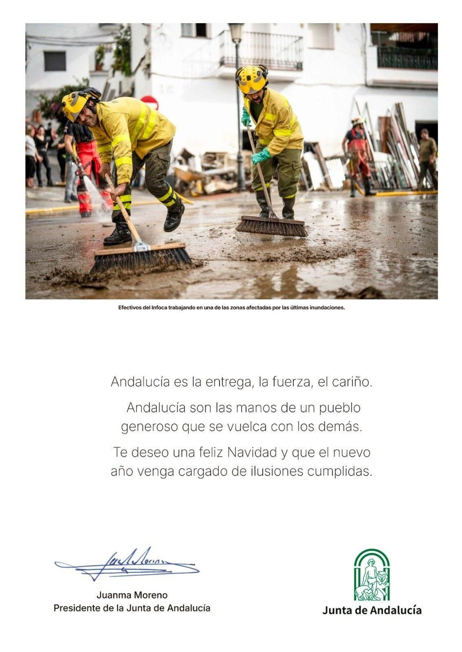 Felicitación de Navidad del presidente de la Junta de Andalucía, Juanma Moreno.
