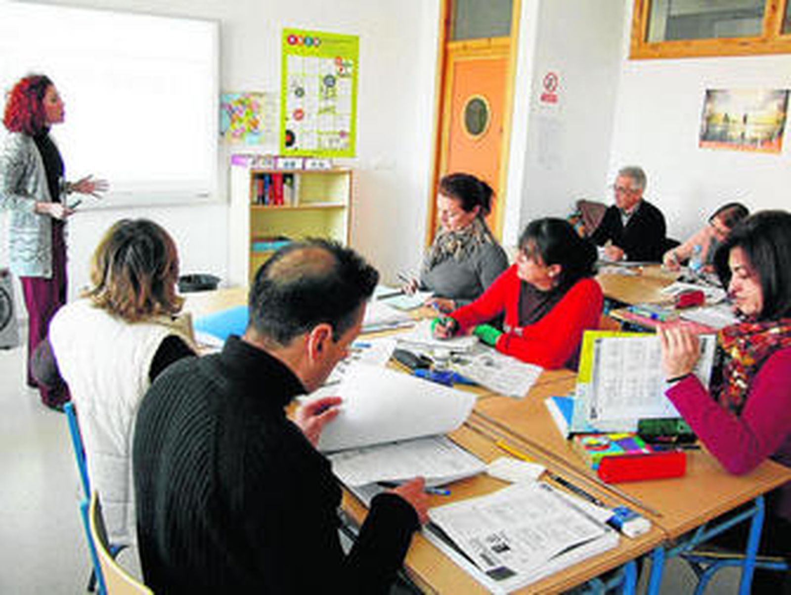 Una de las aulas de la Escuela Oficial de Idiomas en el colegio público La Florida.