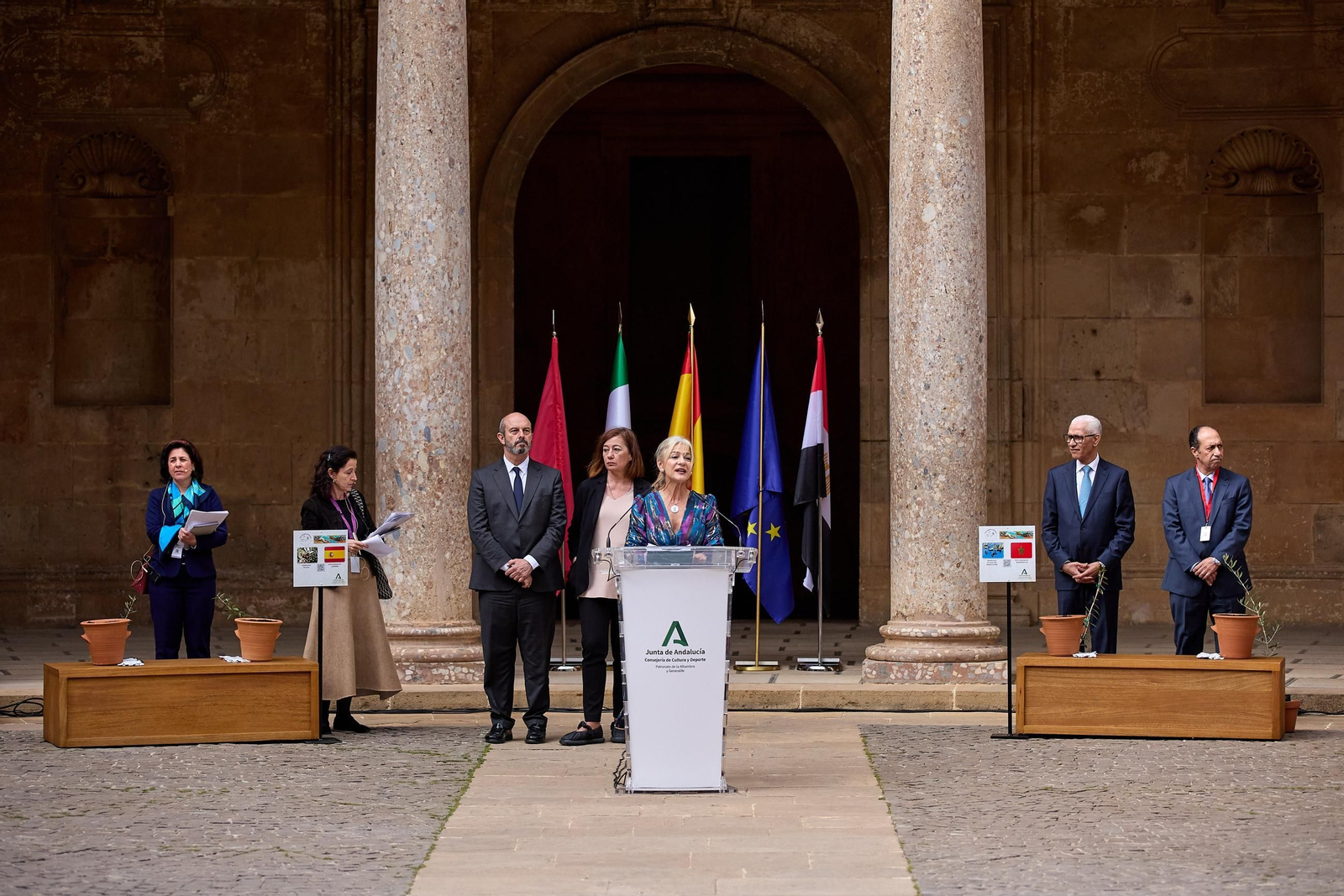 Todas las imágenes de la plantación del jardín de la paz en la Alhambra de Granada