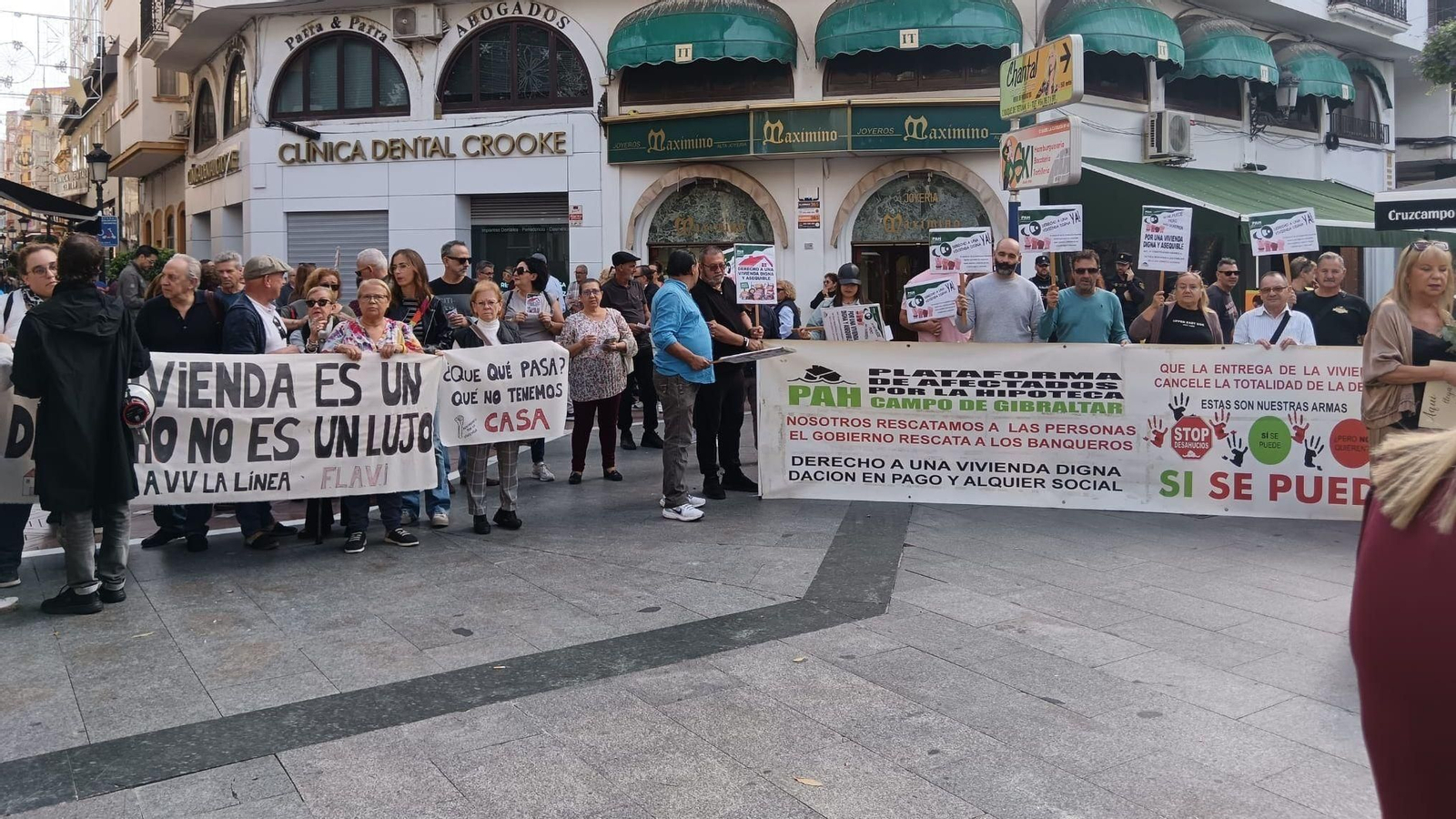 Un momento de la movilización de este sábado en La Línea Un momento de la movilización de este sábado en La Línea
