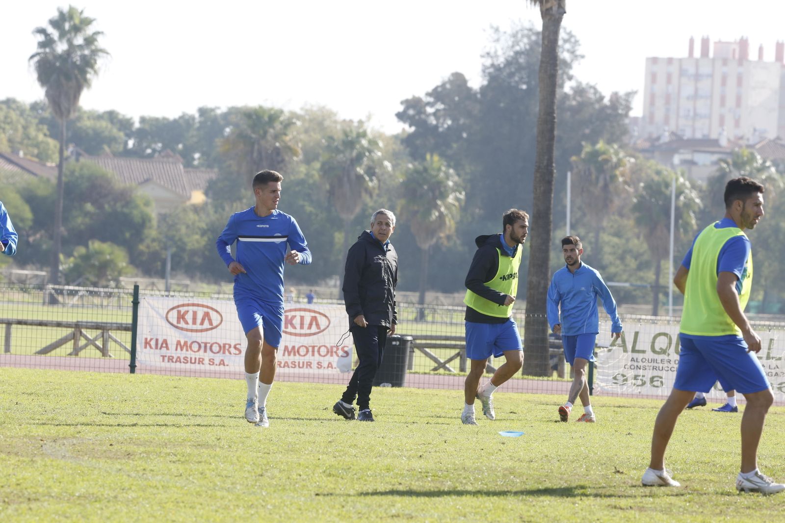 Copero, junto a Juan Antonio en un entrenamiento en el Anexo.