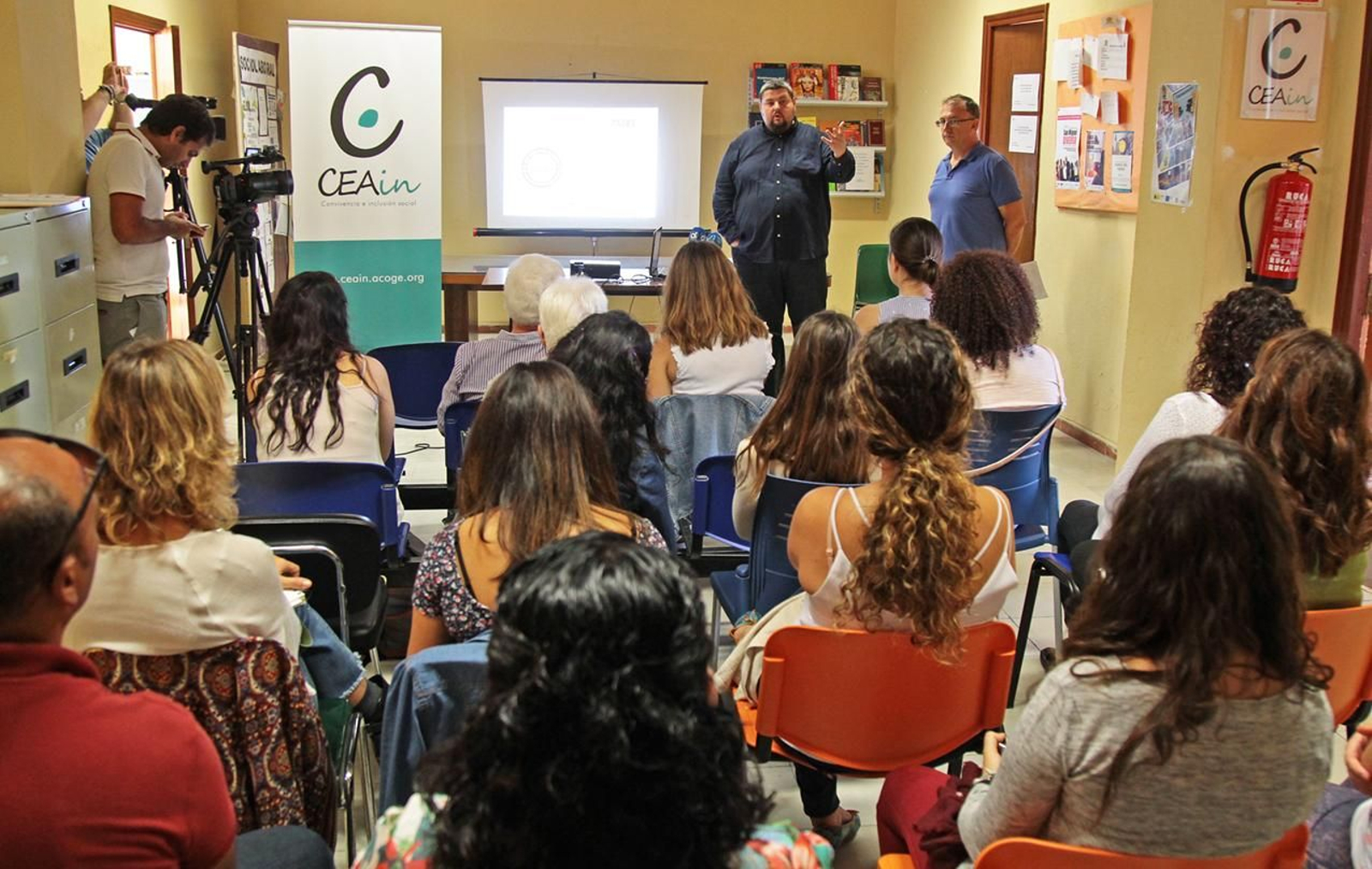 Ángel Madero y Francisco Morales, ayer, durante la presentación de la campaña en Ceain.