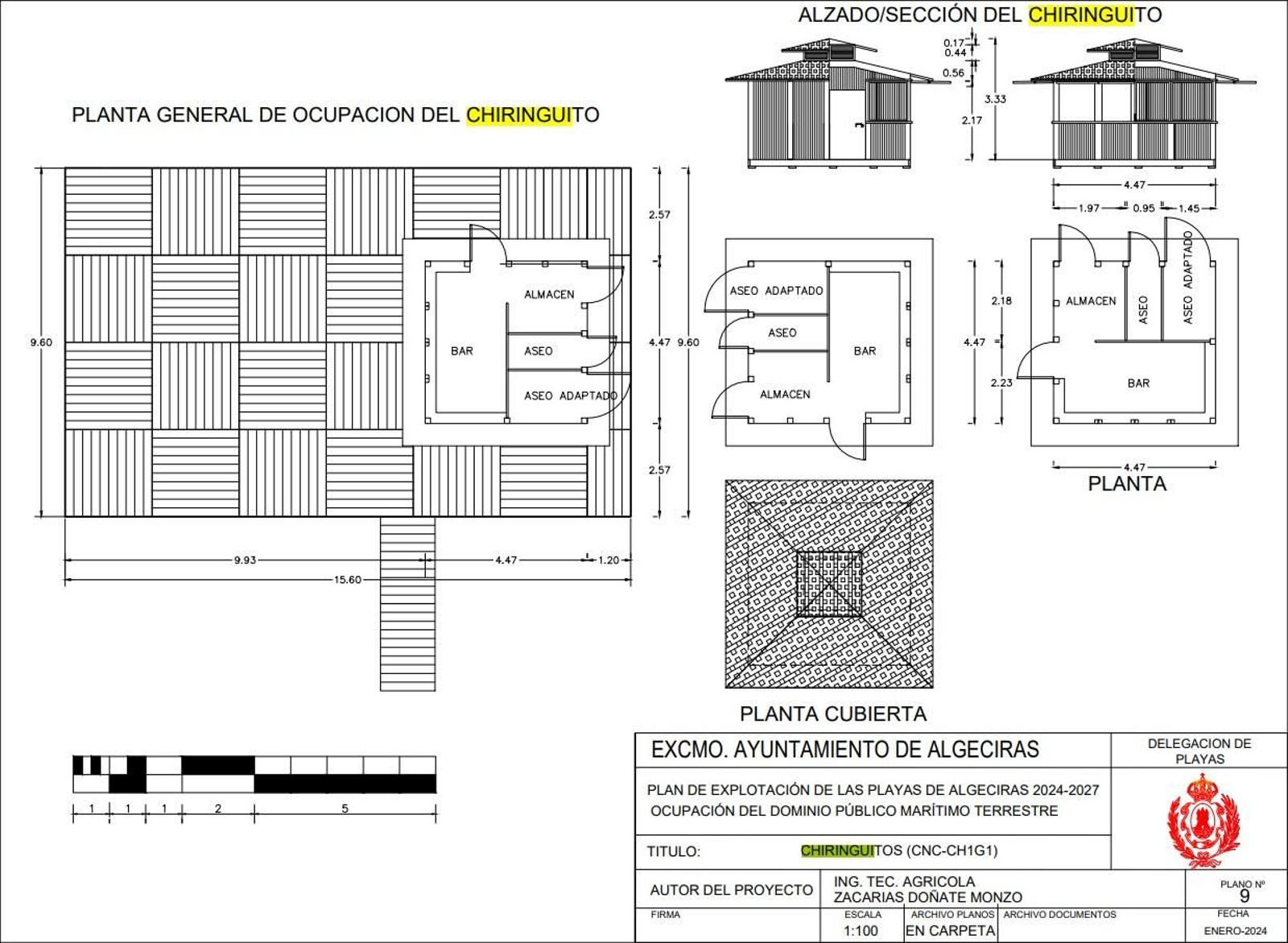 Planta general de ocupación del chiringuito de Getares. Planta general de ocupación del chiringuito de Getares.