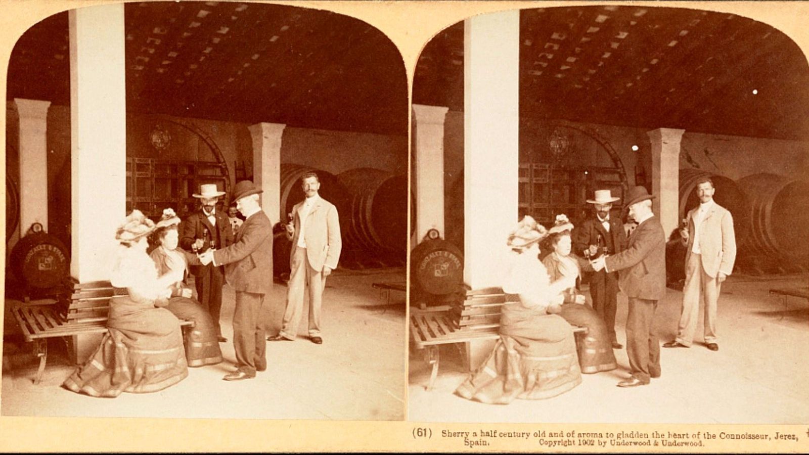 stereoscopía de las bodegas González Byass, finales del XIX.