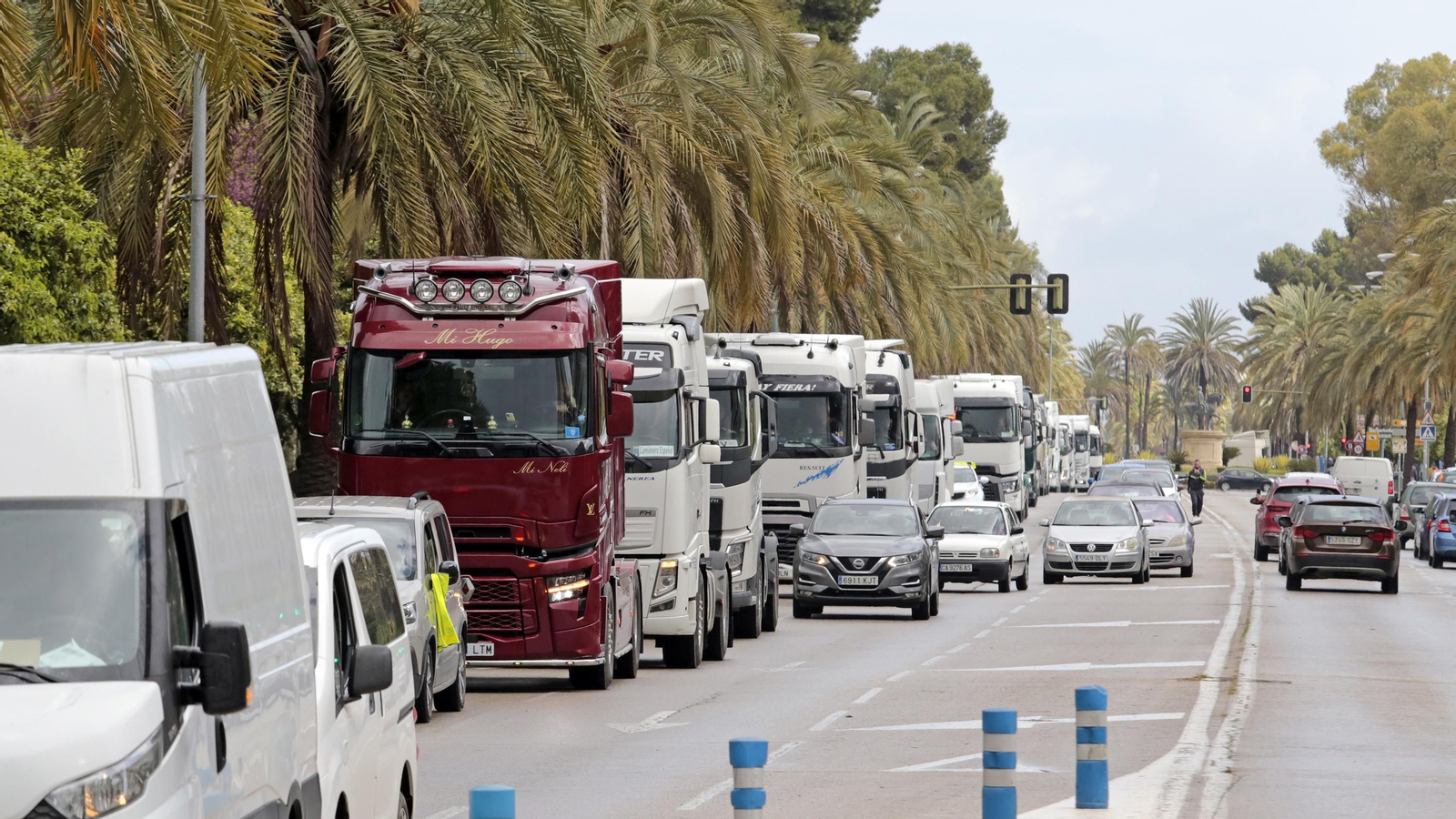 Caravana de transportistas por Jerez