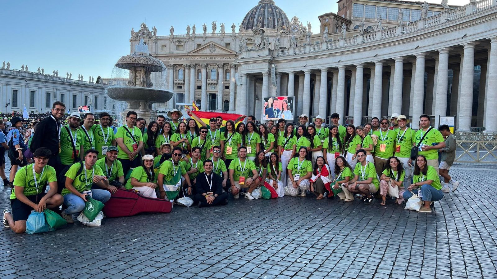 Onubenses desplazados en Roma para el Jubileo.