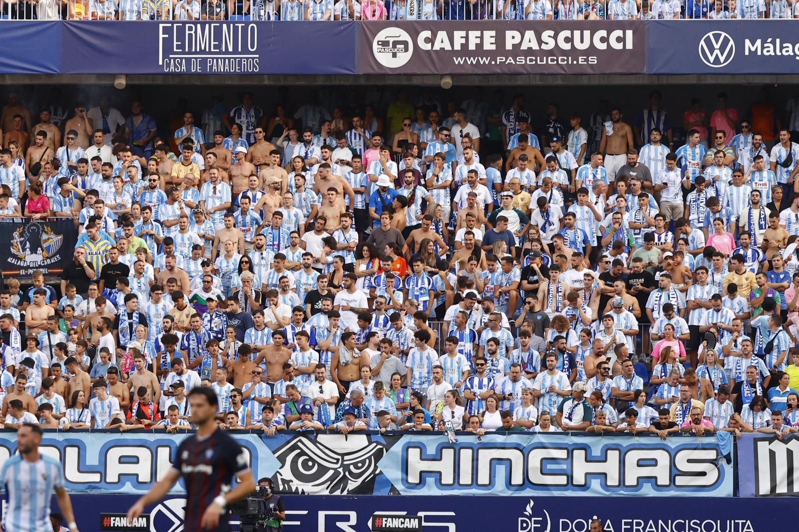 Imagen de las gradas de La Rosaleda en el Málaga CF-Eibar