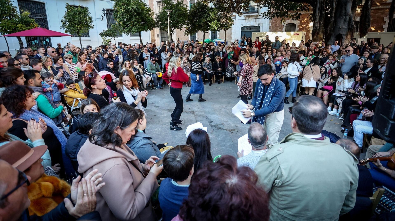 Zambomba celebrada el año pasado en la plaza del Banco