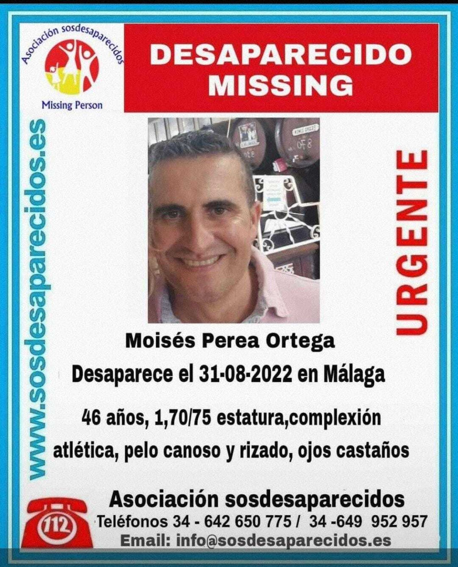 Moisés Perea, desaparecido en Málaga.