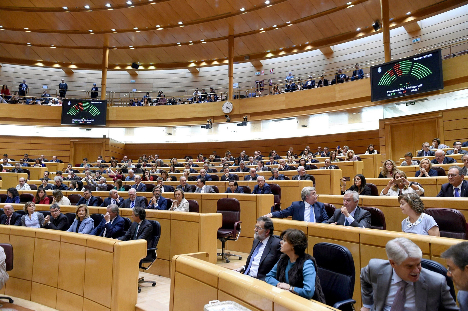 El Pleno del Senado, ayer, justo después de la votación de las medidas del 155.