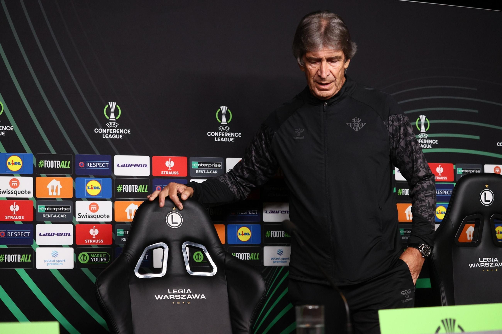 Manuel Pellegrini, en la previa del partido disputado en Varsovia ante el Legia.