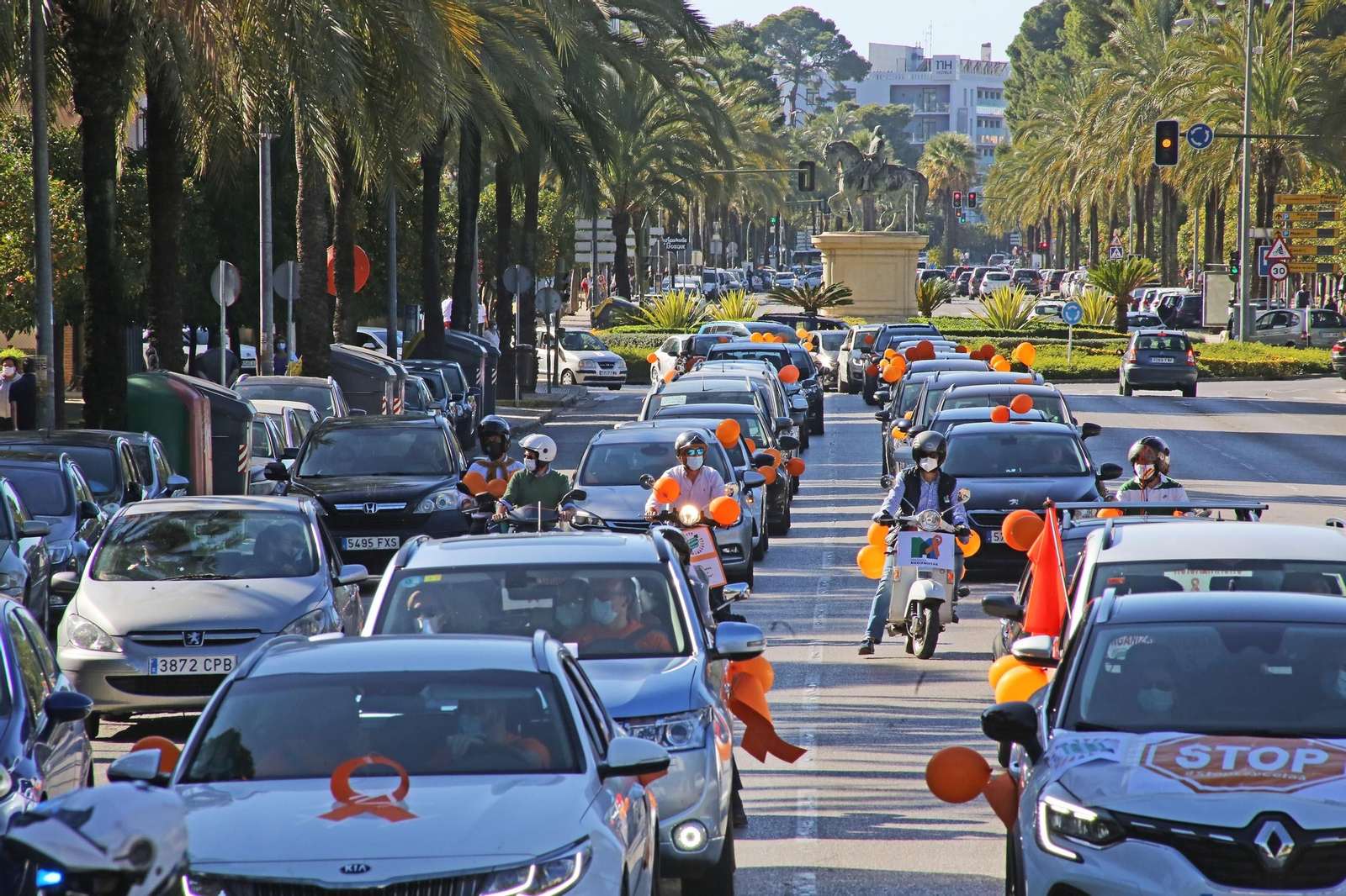Caravana de coches contra la ley Celaá en Jerez