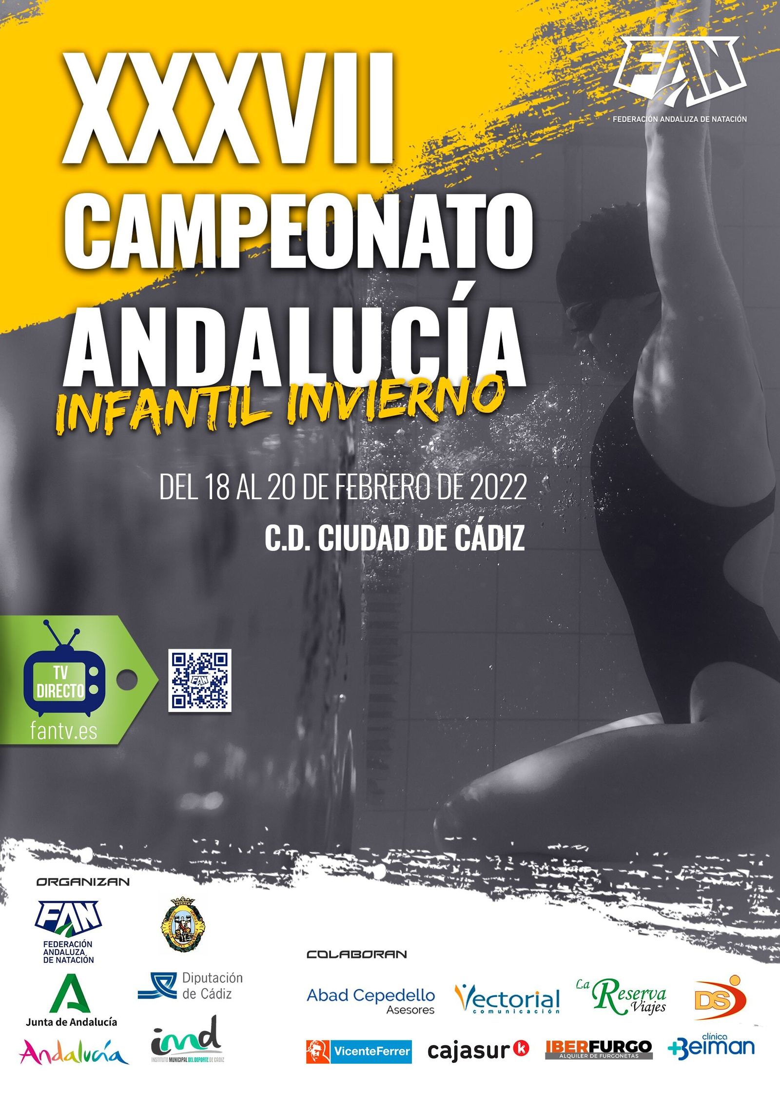 Cartel del XXXVII Campeonato de Andalucia Infantil de Invierno.