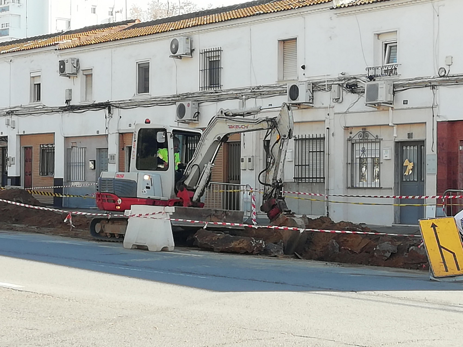 Obras de remodelación en la zona de Tres Ventanas.
