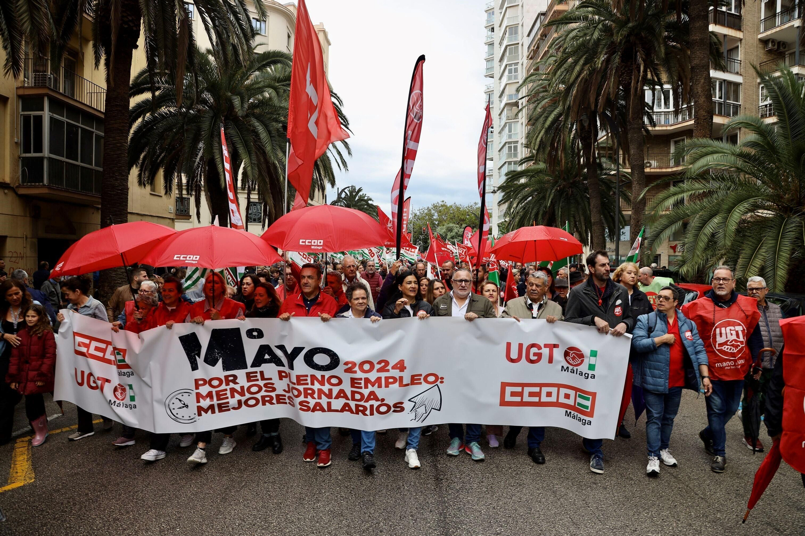 La manifestación del 1 de mayo en Málaga, en fotos