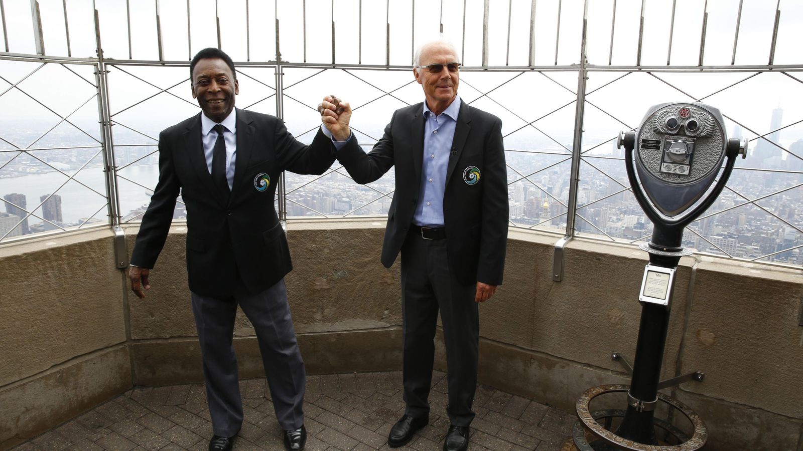 Con Pelé, en la cima del Empire State de Nueva York, en 2015.