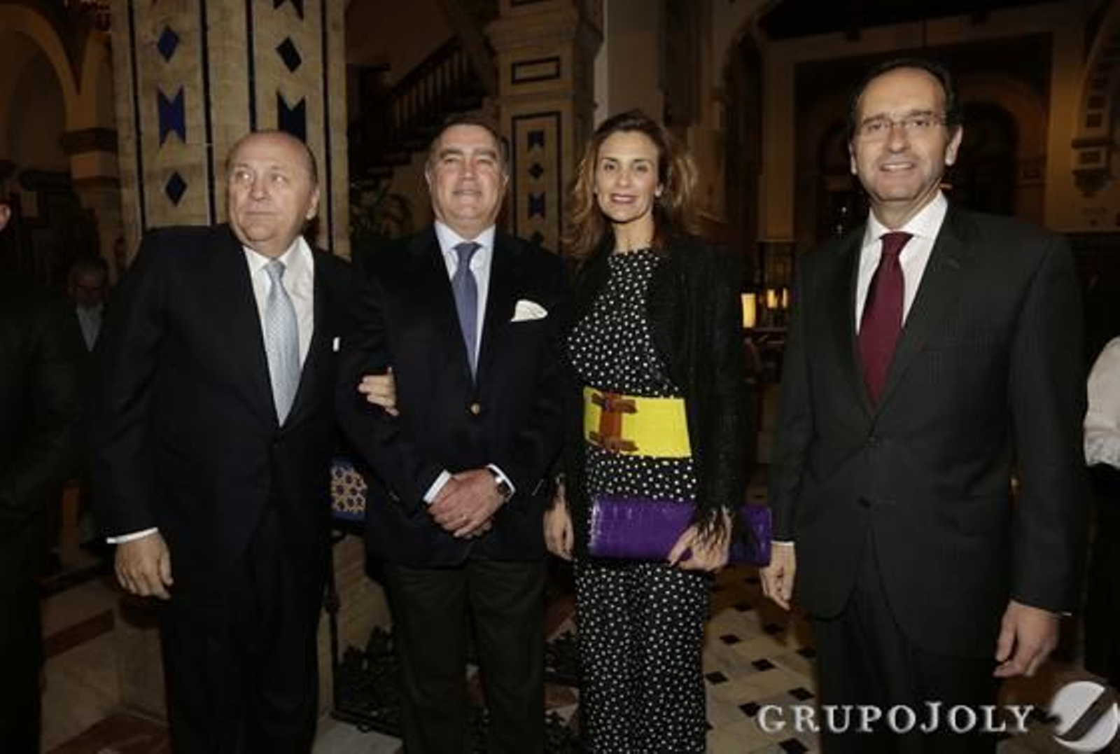 José Moya, el empresario José Ramón Estévez, Cristina Salazar y Alberto Delgado, director territorial del Banco Santander.