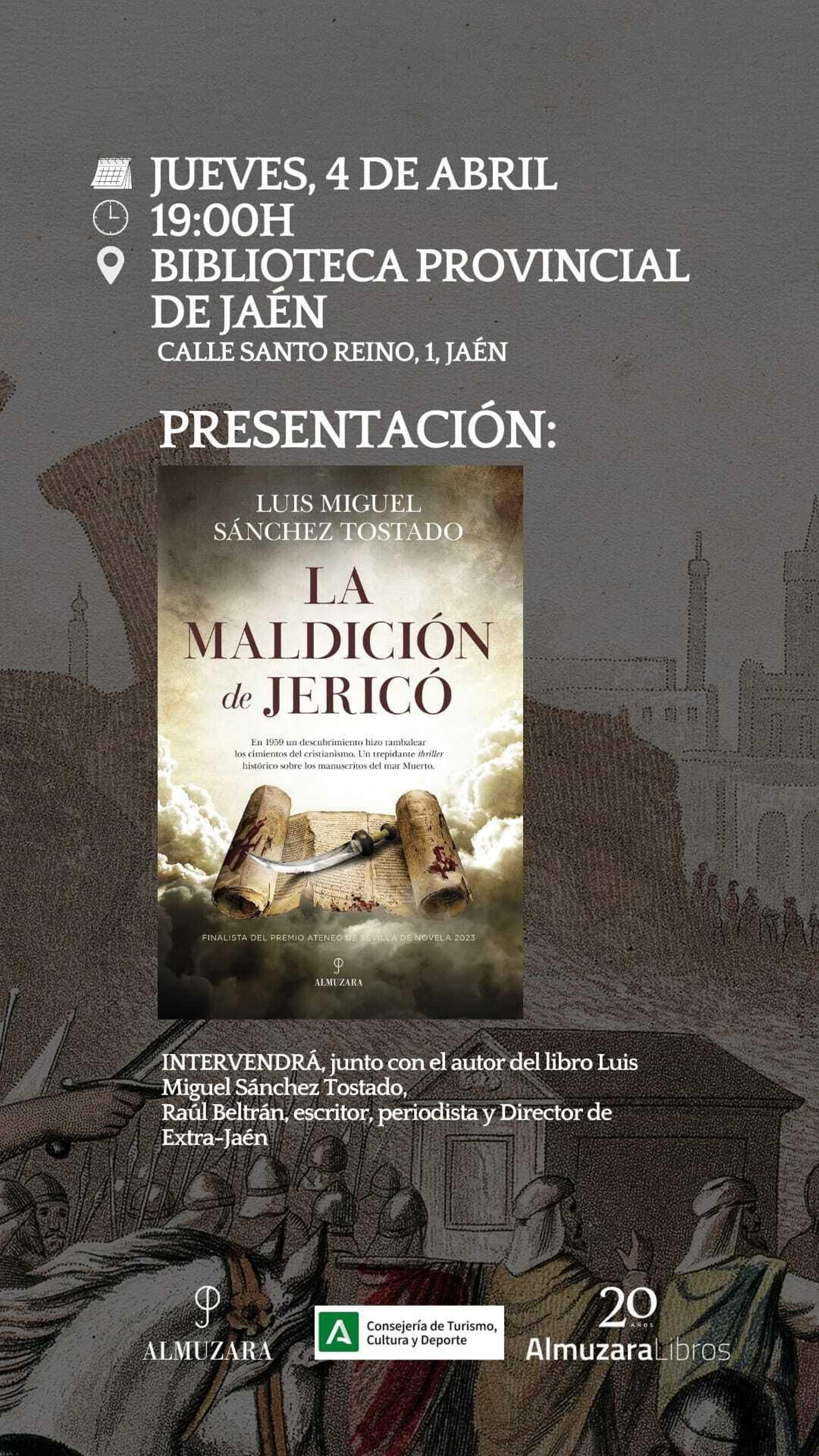 Este jueves por la tarde se presenta al público la nueva novela del escritor y criminólogo jiennense.