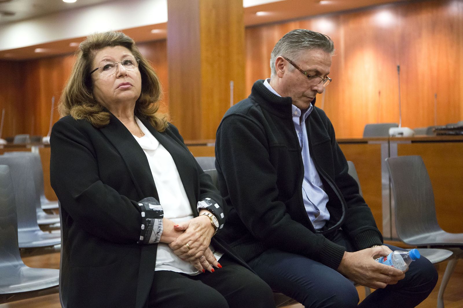 Carmen Marín y Felipe Barco, durante el juicio en la Audiencia de Málaga.