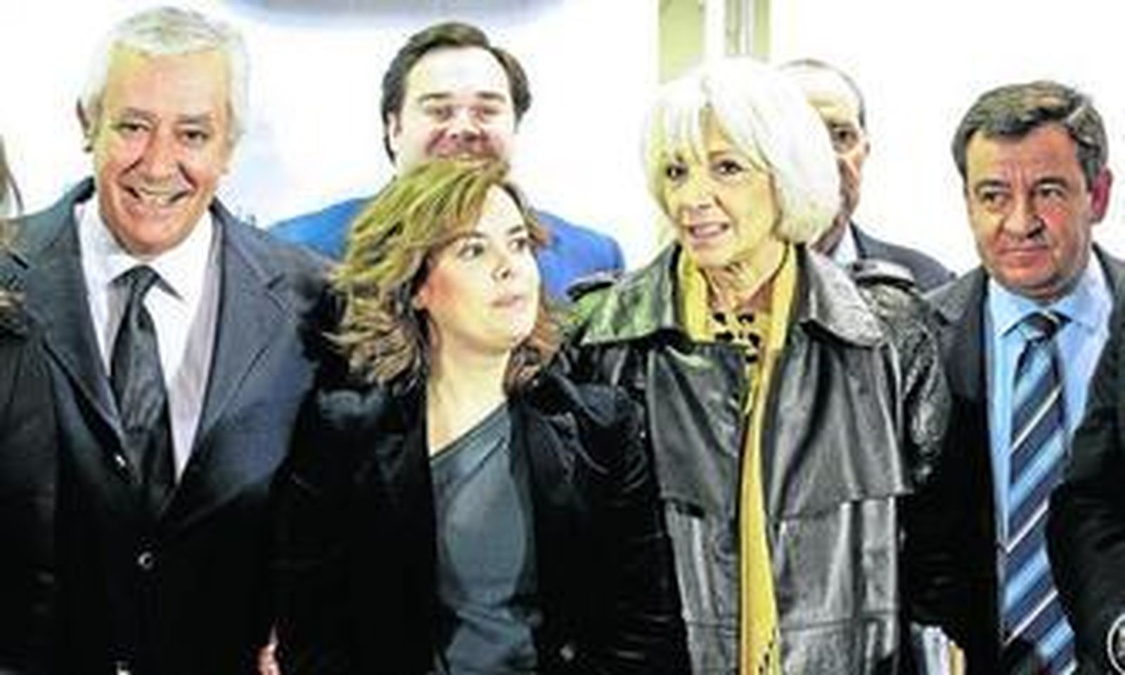 Javier Arenas, Soraya Sáenz de Santamaría, Teófila Martínez y José Loaiza en el acto que celebraron en el Palacio de Congresos el pasado 10 de enero.