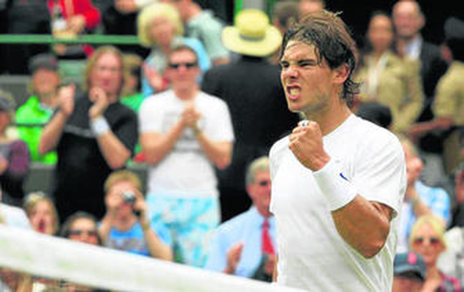Nadal celebra con efusividad un punto conseguido en su último partido contra el luxemburgués Muller.