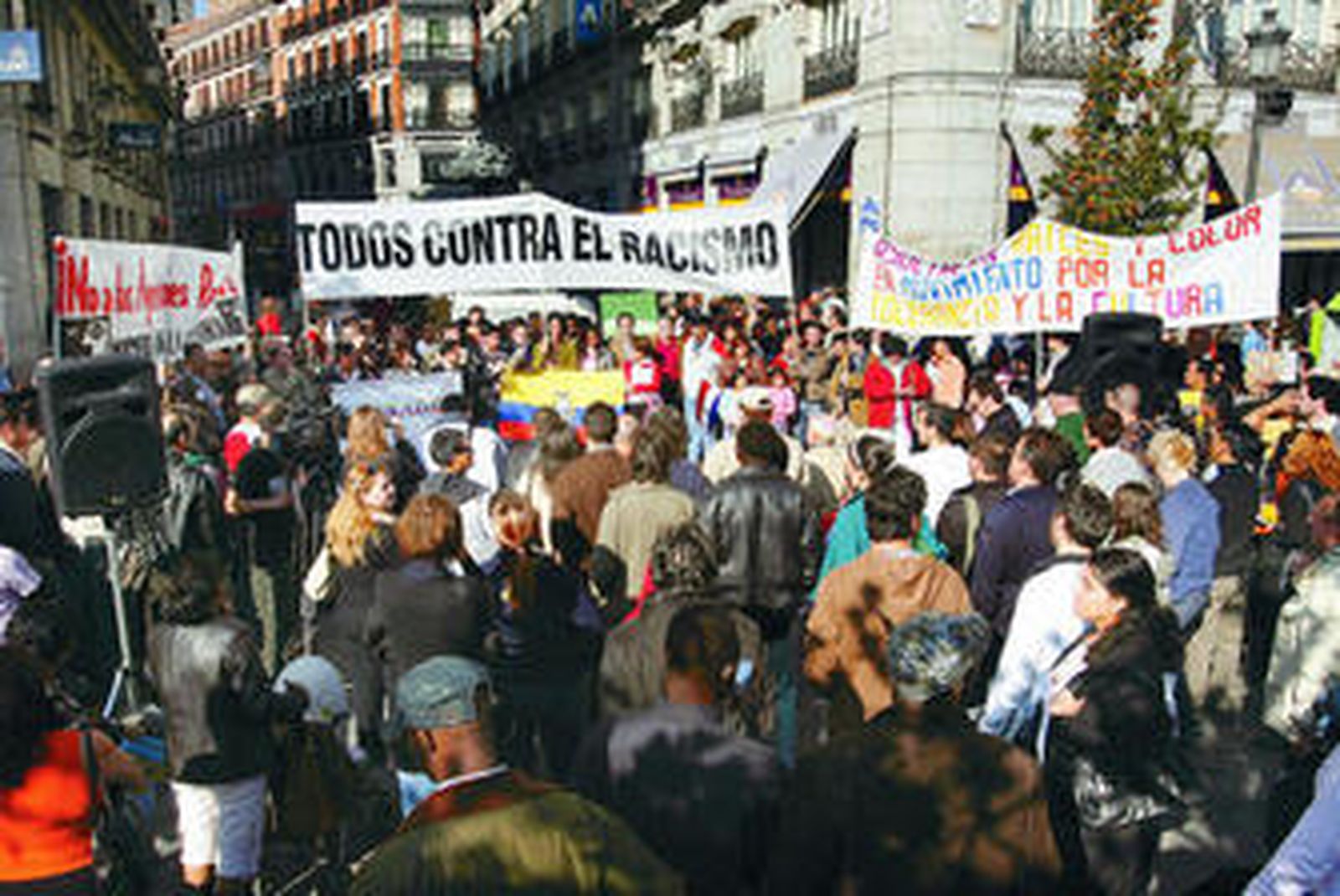 Una manifestación contra el racismo celebrada en Madrid.