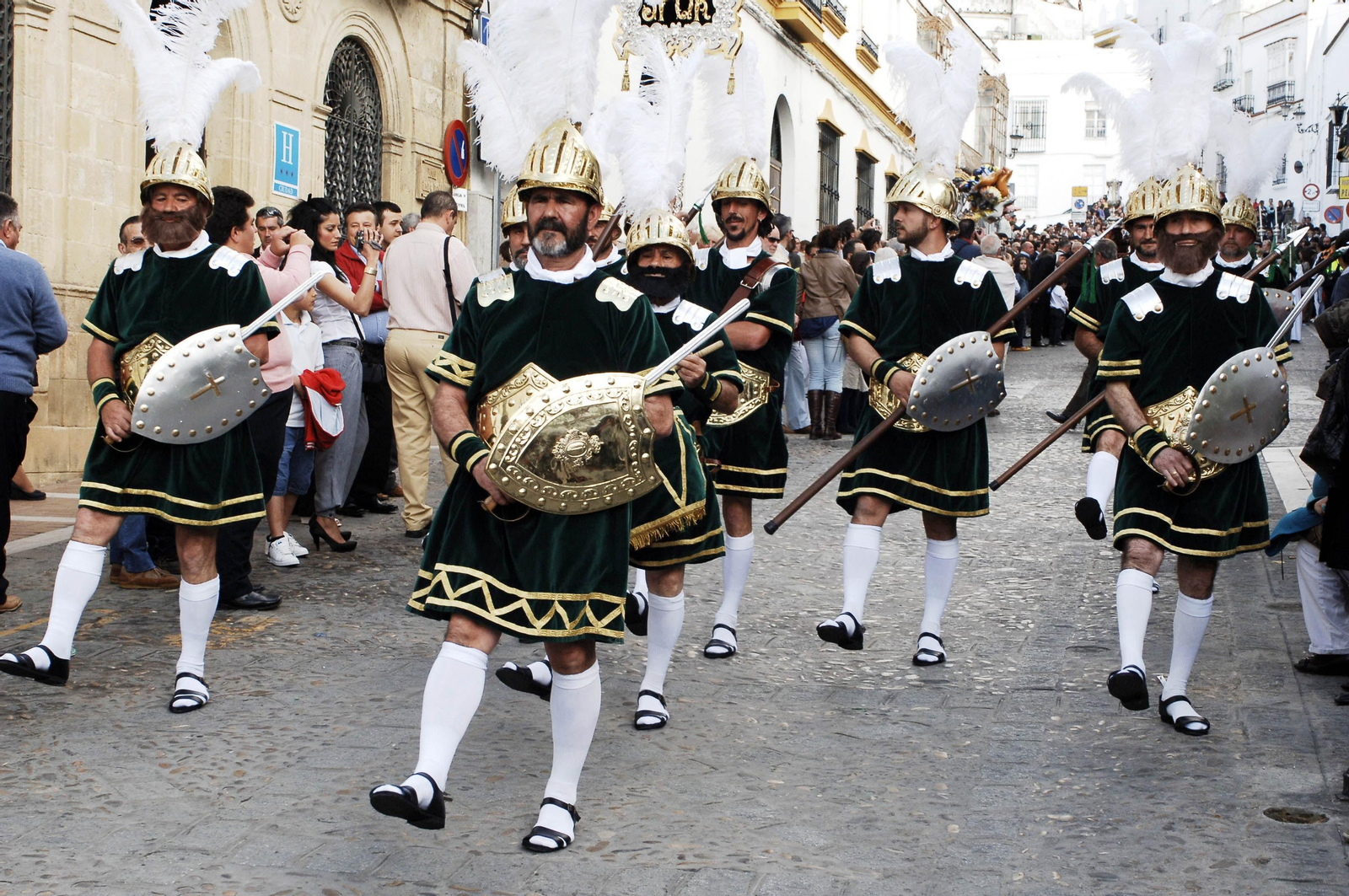 Imagen de archivo del desfile de 'Armaos y Romanos' en Arcos en años anteriores