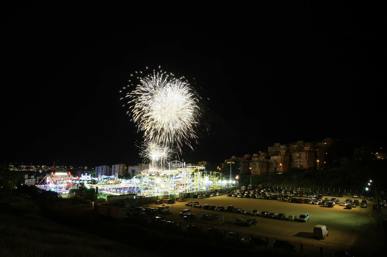 Los fuegos artificiales en la Feria de Algeciras.