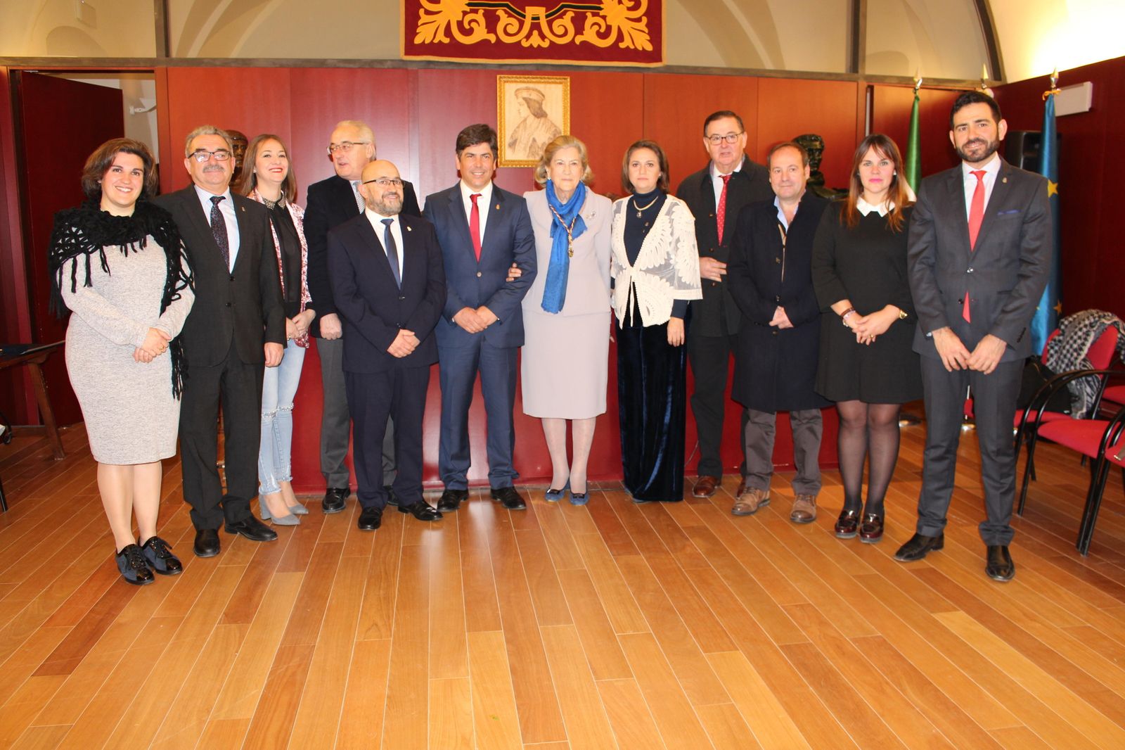Foto de familia del acto de reconocimiento celebrado en el Castillo de Montilla.