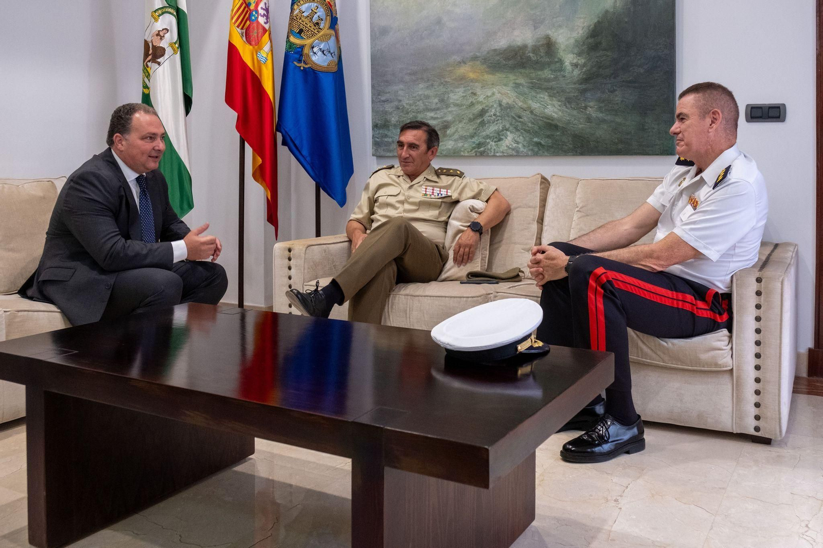 De izquierda a derecha, David Toscano, Amós Paramio y Manuel Barrera de Segura. De izquierda a derecha, David Toscano, Amós Paramio y Manuel Barrera de Segura.