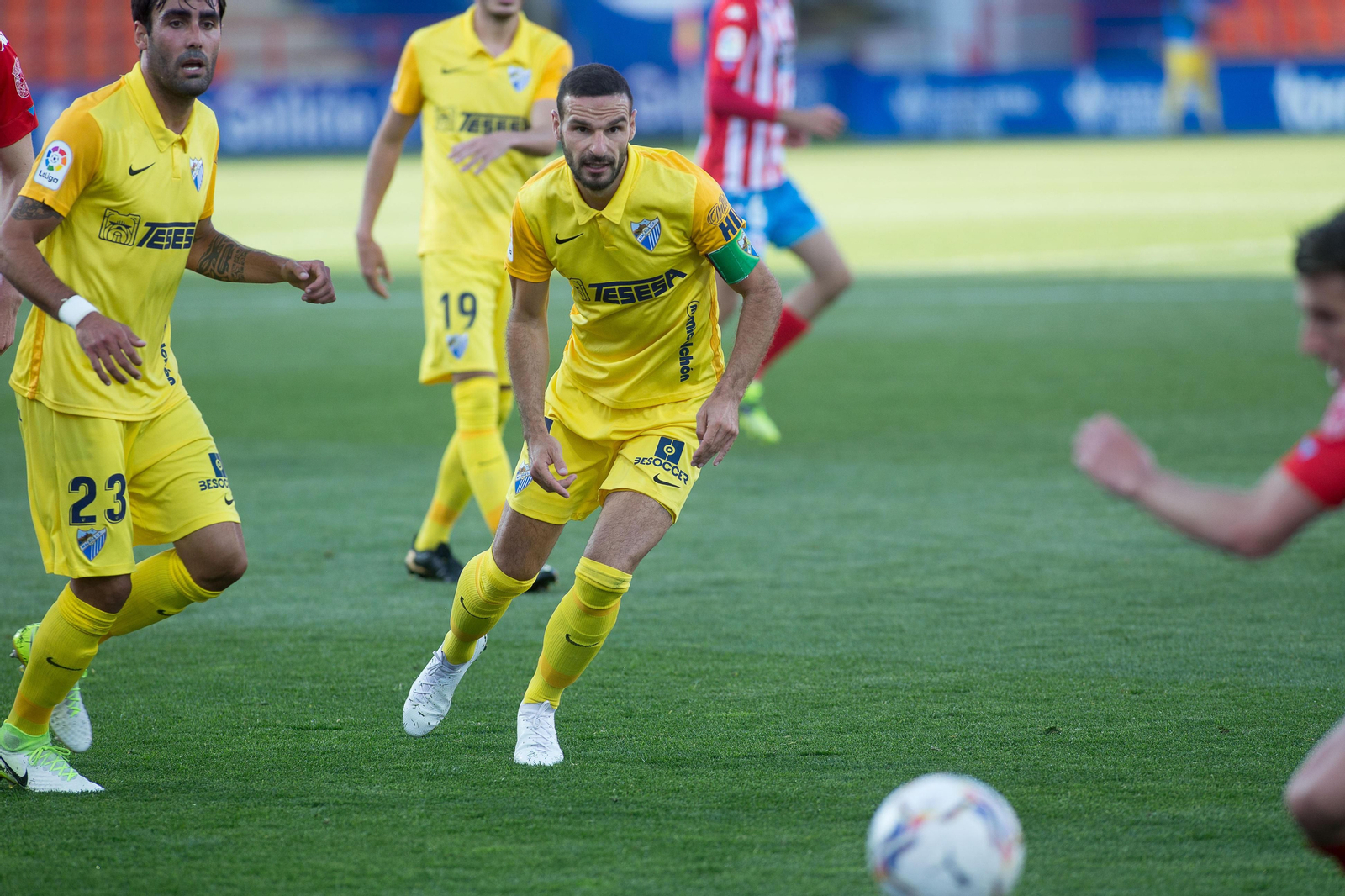 Lombán, durante el Lugo-Málaga CF.