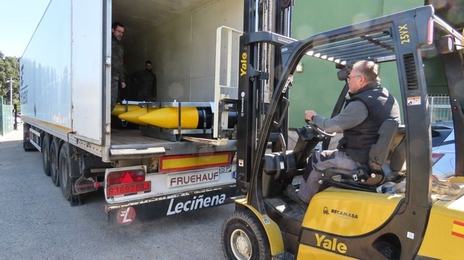 Llegada de los proyectiles una vez desmilitarizados.