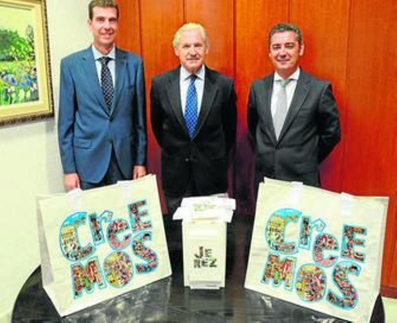 Francisco Cáliz con Miguel Ángel Espinosa y Manuel Rodríguez, del Sabadell.