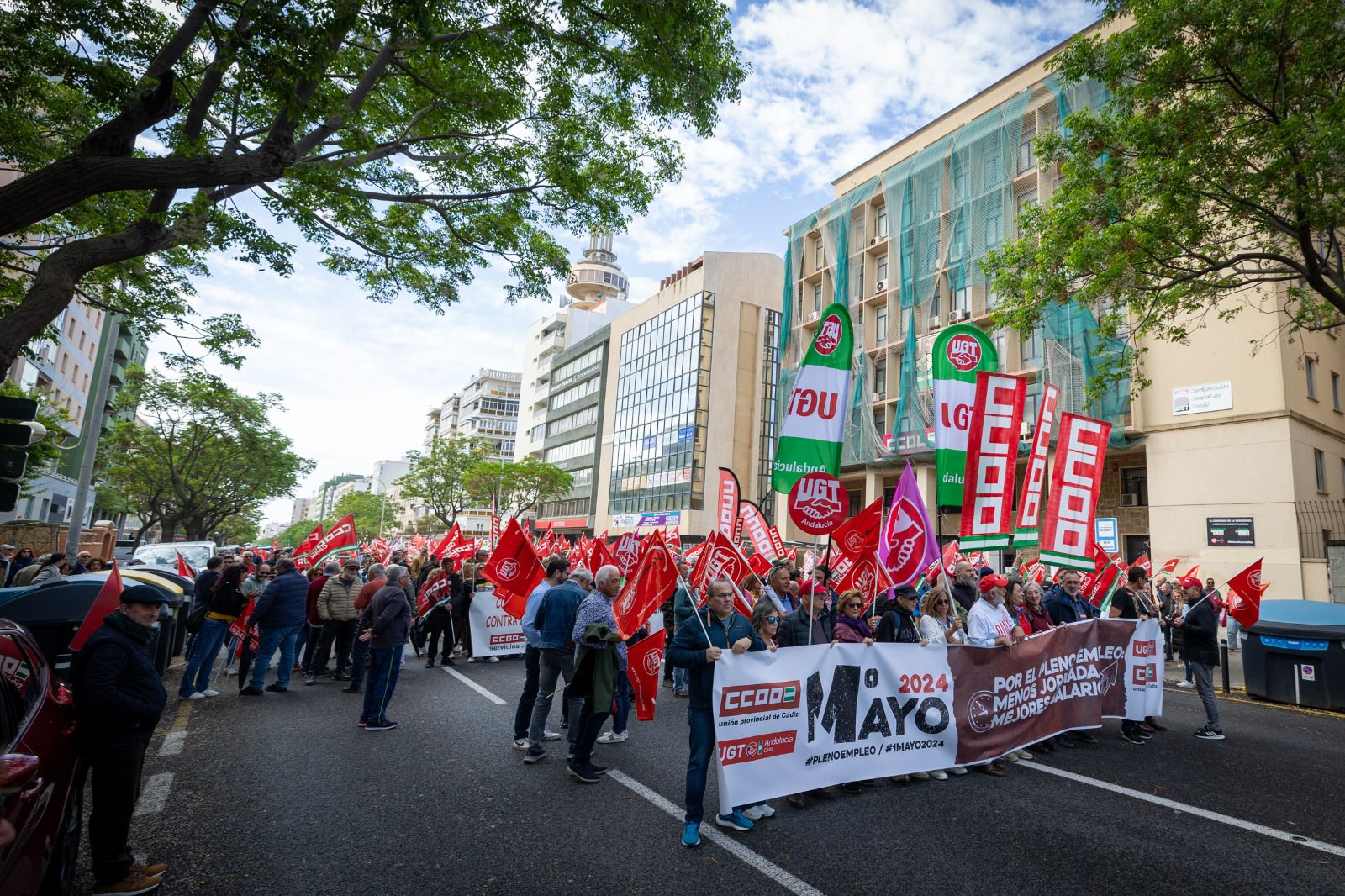 Imágenes de la manifestación del 1 de Mayo en Cádiz