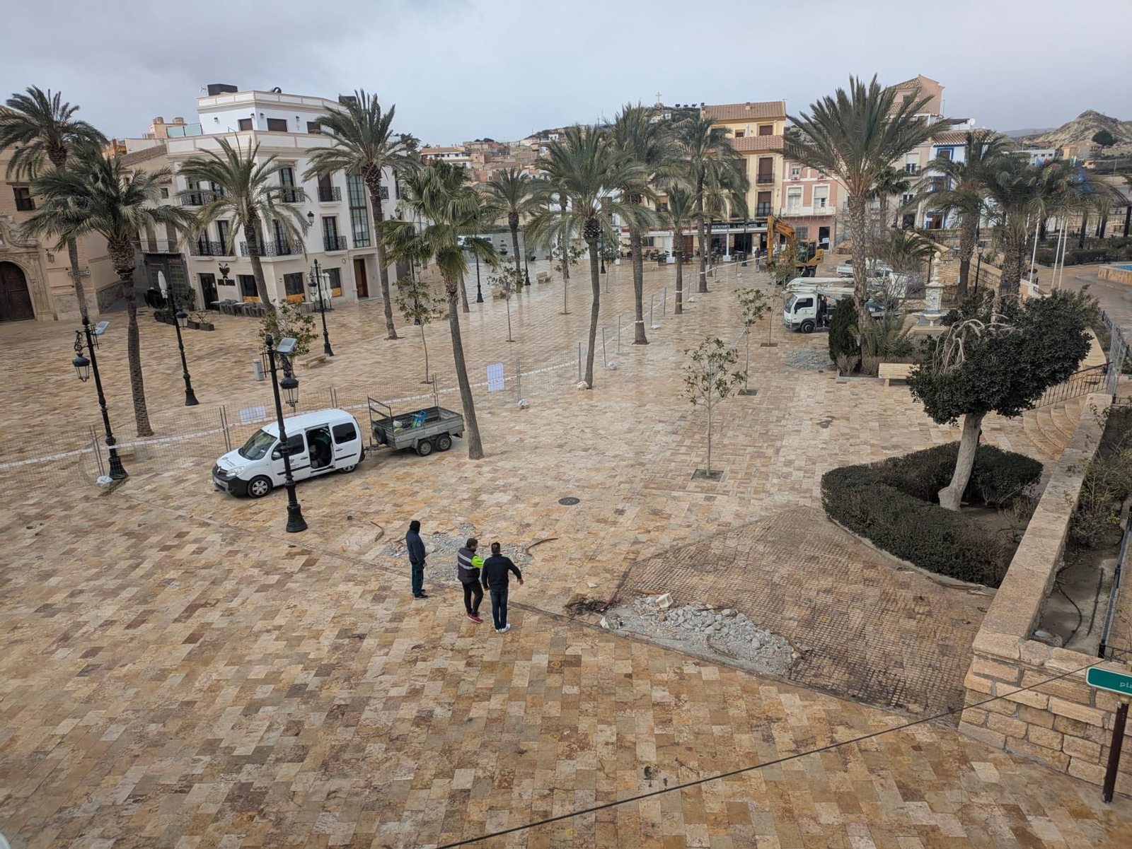 Foto de esta semana de la Plaza Mayor donde han comenzado los trabajos